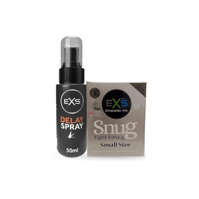 Picture of Valentine Day Special Combo Pack | EXS Delay Spray 50ml & EXS Snug Tight Fit Small Condom 3pcs Pack | UK | Condom & Lube Combo for Valentine Lover Couple, Married Couple Gift