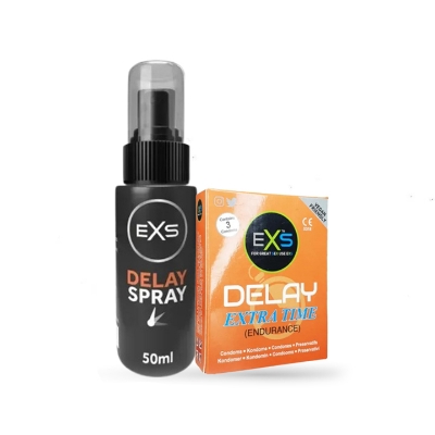 Picture of Valentine Day Special Combo Pack | EXS Delay Spray 50ml & EXS Delay Extra Time Condom 3pcs Pack | UK | Condom & Lube Combo for Valentine Lover Couple, Married Couple Gift