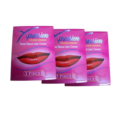 Picture of Xpression Dotted Premium Natural Latex Condom for Men - 3 Pack Combo - 3x3=9pcs Condom