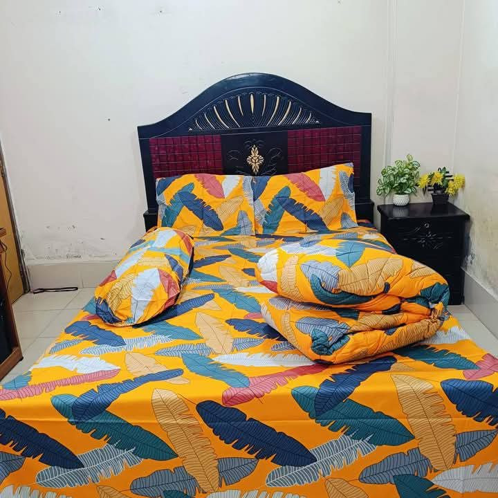 Buy Luxury Twill Cotton King Size Bed Sheet - 4 Pecs Set at Best Price In Bangladesh