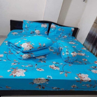 Buy Luxury Twill Cotton King Size Bed Sheet - 4 Pecs Set at Best Price In Bangladesh