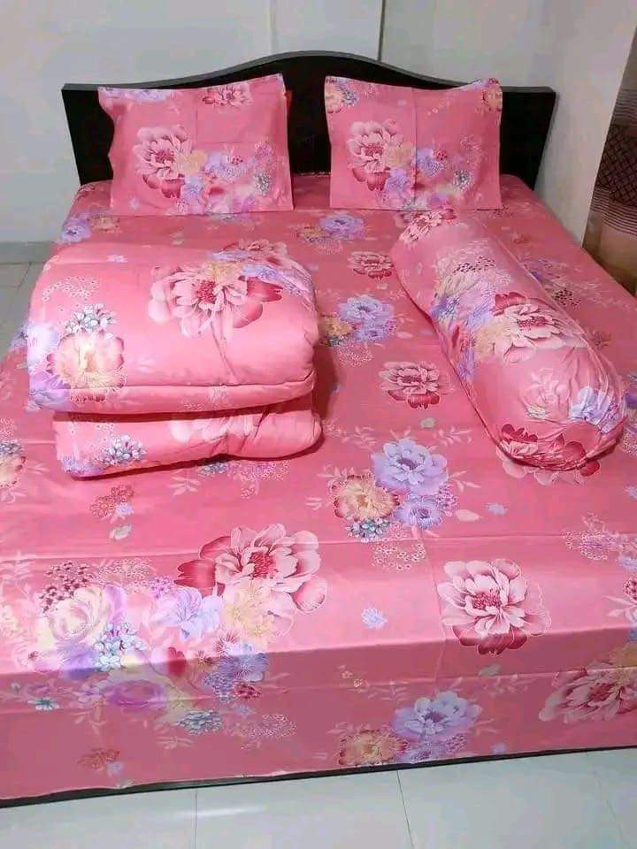 Buy Luxury Twill Cotton King Size Bed Sheet - 4 Pecs Set at Best Price In Bangladesh