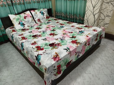 Buy Luxury Twill Cotton King Size Bed Sheet - 4 Pecs Set at Best Price In Bangladesh