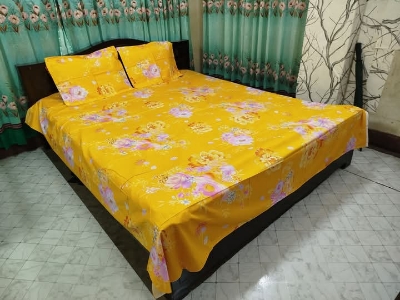 Buy Luxury Twill Cotton King Size Bed Sheet - 4 Pecs Set at Best Price In Bangladesh