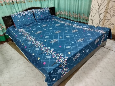 Buy Luxury Twill Cotton King Size Bed Sheet - 4 Pecs Set at Best Price In Bangladesh