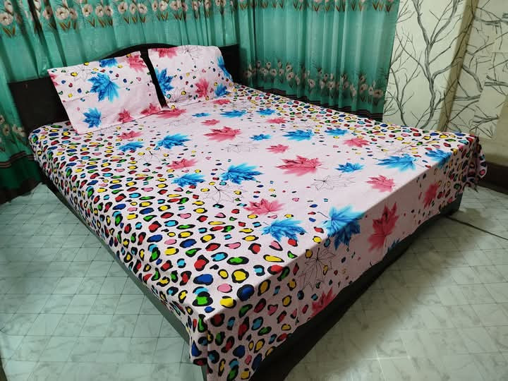 Buy Luxury Twill Cotton King Size Bed Sheet - 4 Pecs Set at Best Price In Bangladesh
