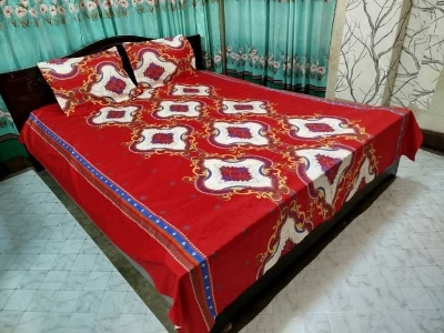 Buy Luxury Twill Cotton King Size Bed Sheet - 4 Pecs Set at Best Price In Bangladesh