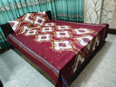 Buy Luxury Twill Cotton King Size Bed Sheet - 4 Pecs Set at Best Price In Bangladesh