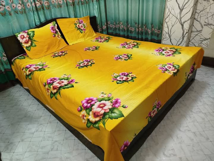 Buy Luxury Twill Cotton King Size Bed Sheet - 4 Pecs Set at Best Price In Bangladesh
