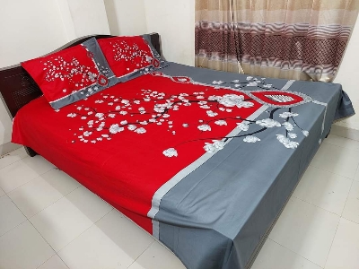 Buy Luxury Panel Cotton King Size Printed Bedsheet - 3 Pecs Set at Best Price In Bangladesh