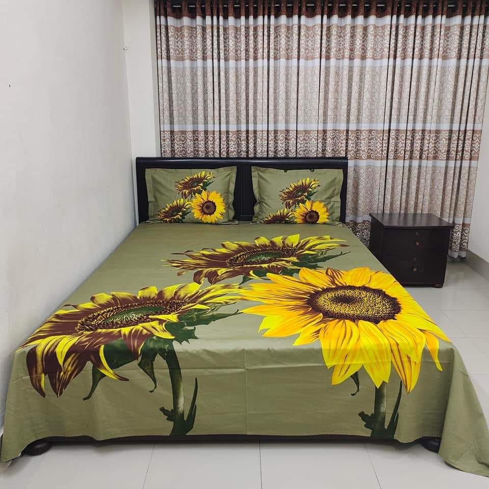 Buy Luxury Panel Cotton King Size Printed Bedsheet - 3 Pecs Set at Best Price In Bangladesh