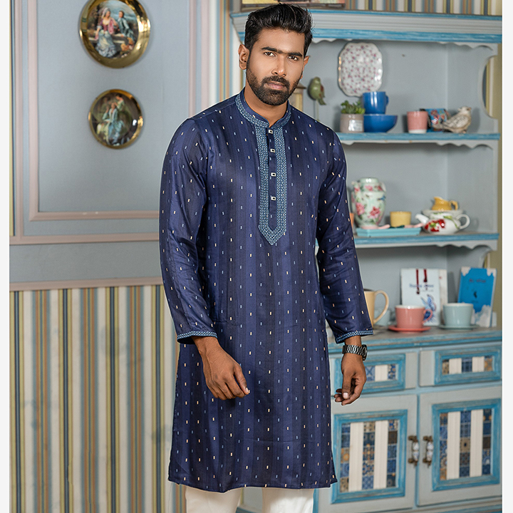 Buy Premium Quality Panjabi - Export Cotton (Navy Blue) at Best Price in Bangladesh