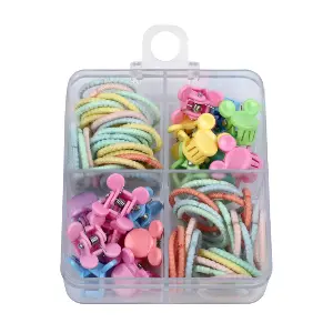 Assorted Clips and Hairbands for Girls Multi-Color Cute Rubber Bands for Kids