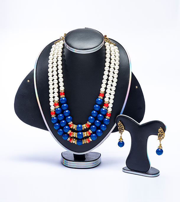 Buy Multi Color Stone Pearl Setting Jewellery Set Online in Bangladesh