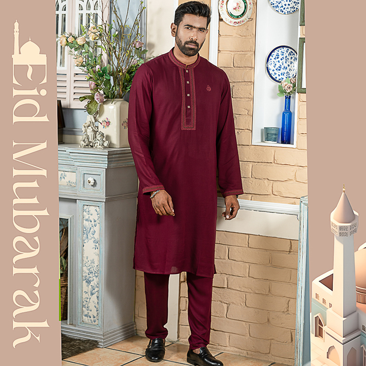 Buy Premium Quality Panjabi Pajama Set (Maroon) at Best Price in Bangladesh