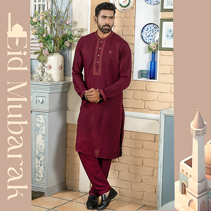 Buy Premium Quality Panjabi Pajama Set (Maroon) at Best Price in Bangladesh