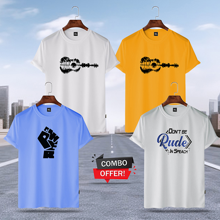 Buy 4 Piece Combo Mesh Jersey Fabric T Shirt  at Best Price in Bangladesh