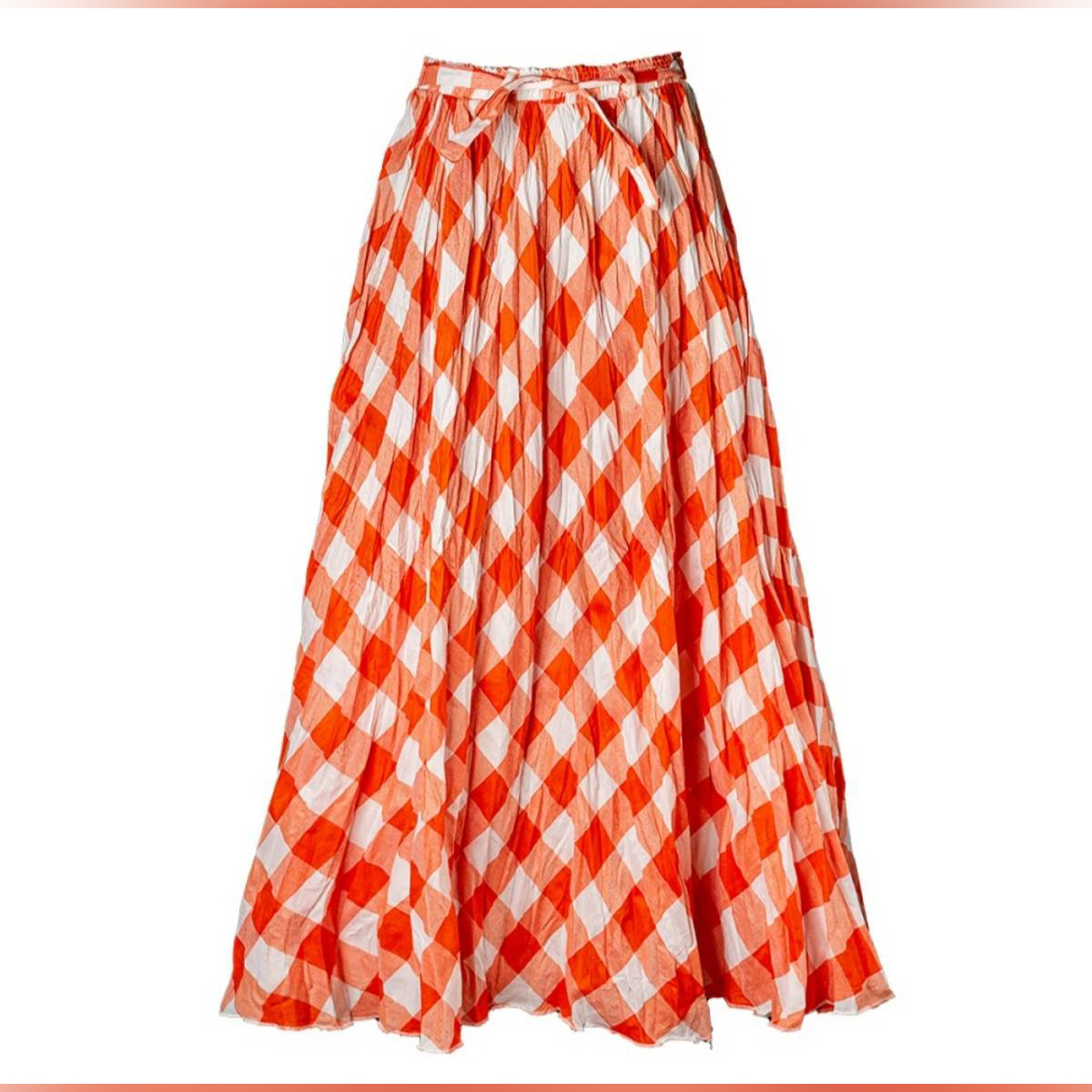 Buy Stylish Long Cotton Check Skirt for Women – Fashionable and Comfortable best Price In Bangladesh