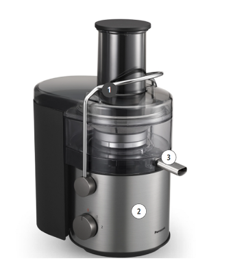 Buy Panasonic 2 Liter 1000W Stainless Steel 3-in-1 Wide Tube Juicer MJ-CB800 Online at Best Price