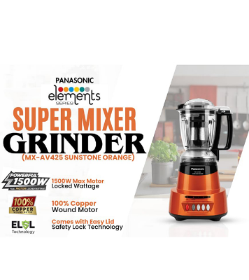 Buy Panasonic 1500W Mixer Grinder Stainless Steel 4 Jar Set MX-AV425 Orange at Best Price In Bangladesh
