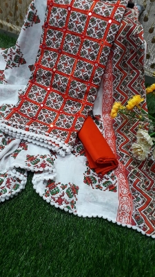 Buy 2025 New Unstitched Joypuri Ari work Three Piece For Women Salwar Kameez Screen and Block Print at Best Price In Bangladesh