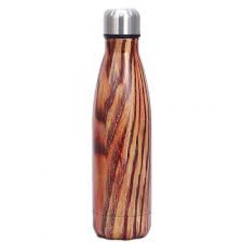 Picture of 500ml Double Wall Insulated Flask Stainless Steel Thermos Wood Grain Sports Water Bottles