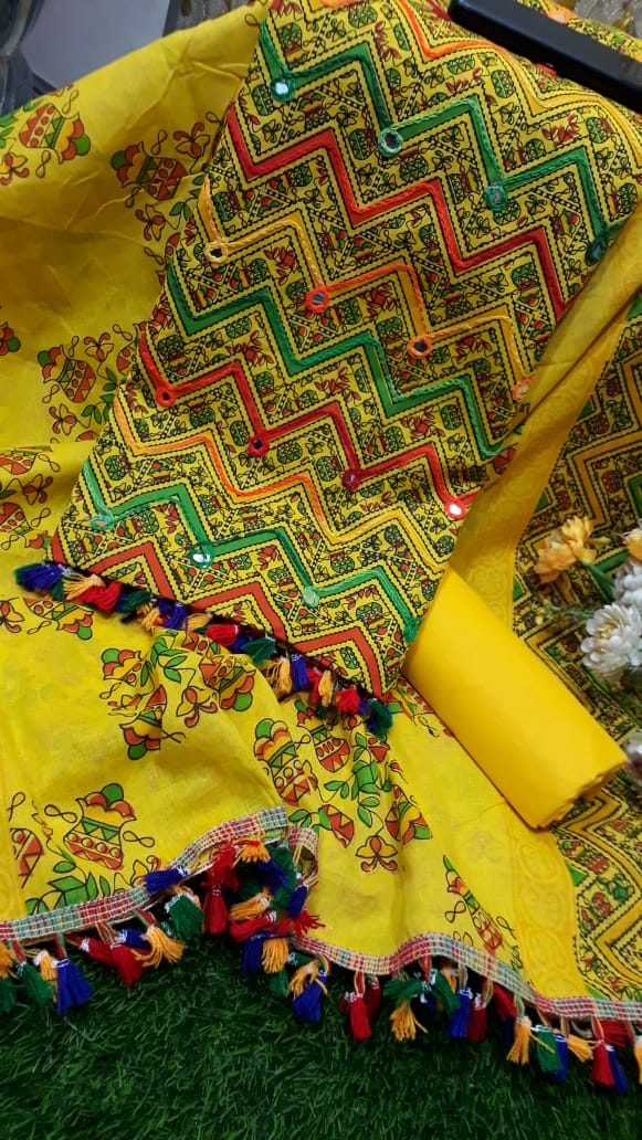 Buy 2025 New Unstitched Joypuri Ari work Three Piece For Women Salwar Kameez Screen and Block Print at Best Price In Bangladesh