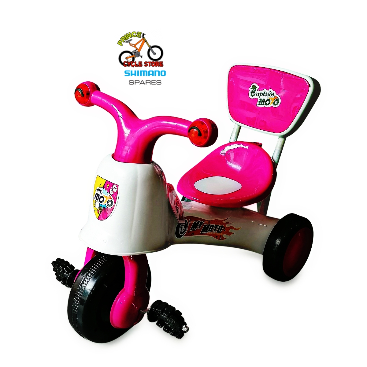 Buy  Captain Moto / My Moto Bike Kids Tricycles Trolley - Pink And Yellow For Baby Prince Cycle Store  At Best Price In Bangladesh