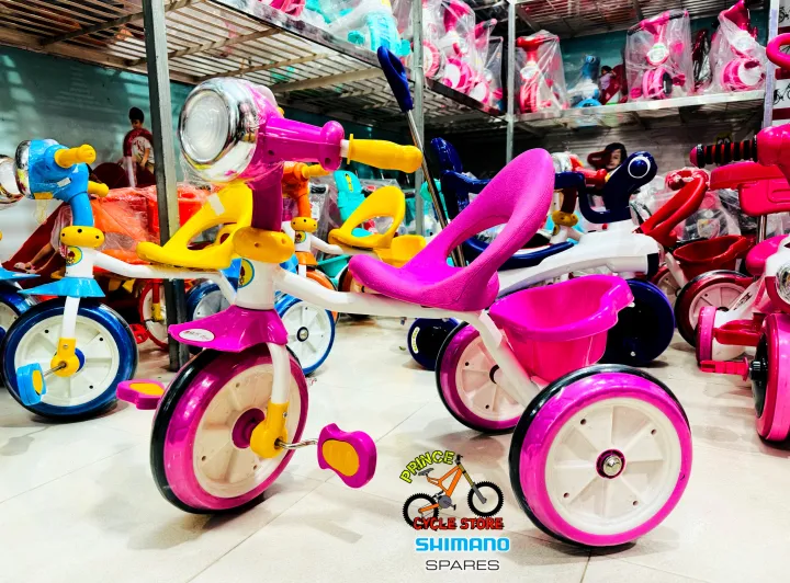 Buy Headlight Baby Tricycle with Music and Light & 4 Colours Tricycle for Kids and Babys / Bike for Babys & Kids Tricycles Prince Cycle Store  At Best Price In Bangladesh