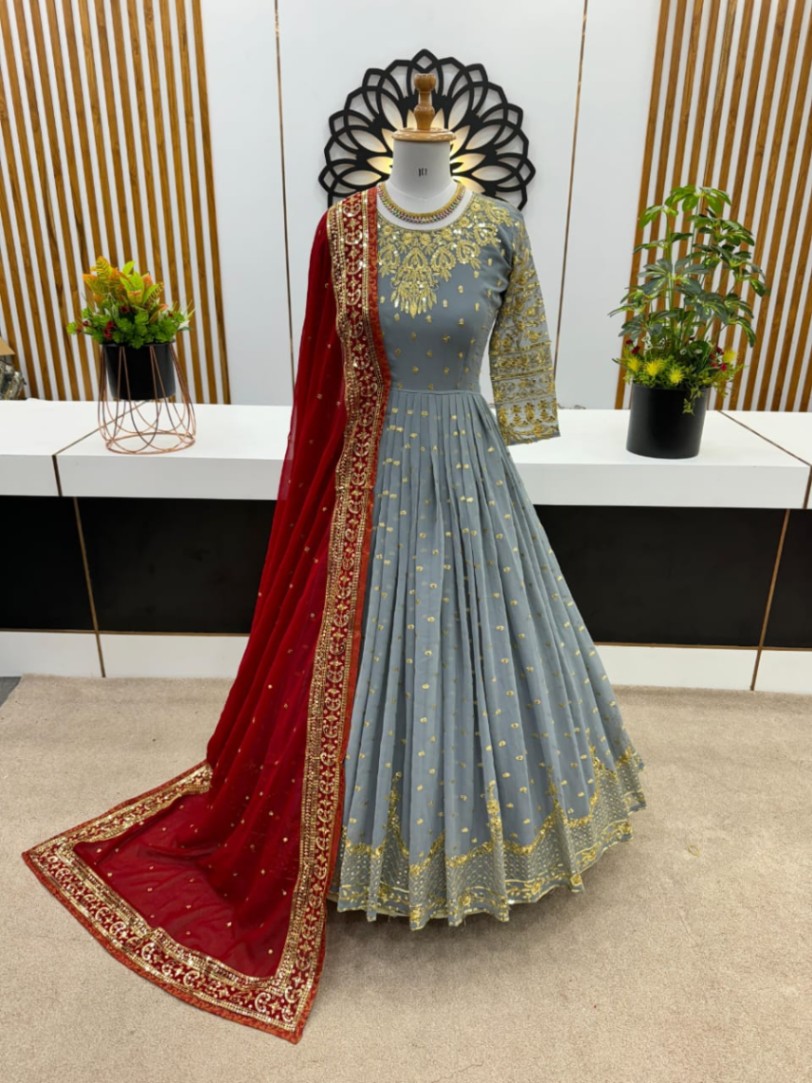 Buy Readymade Georgette Embroidered Party Dress  at Best Price In Bangladesh