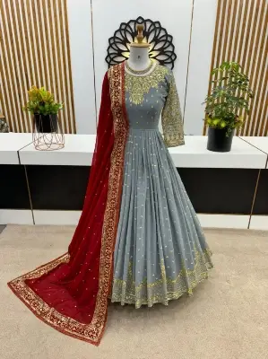 Buy Readymade Georgette Embroidered Party Dress  at Best Price In Bangladesh