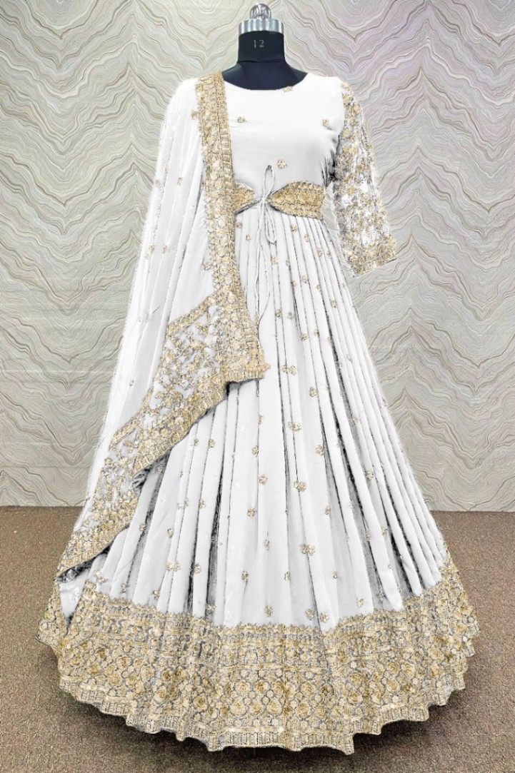 Buy Semi Stitched Georgette Embroidery Long Floor Touch Anarkali Party Dress at Best Price In Bangladesh