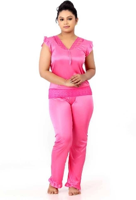 Buy Women's Satin Night Suit Set (Top and Pajamas) - TU-554 at best price in Bangladesh