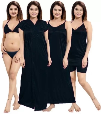 Buy Stylish Satin Long Short Night Wear for Women - TU-101 at best price in Bangladesh