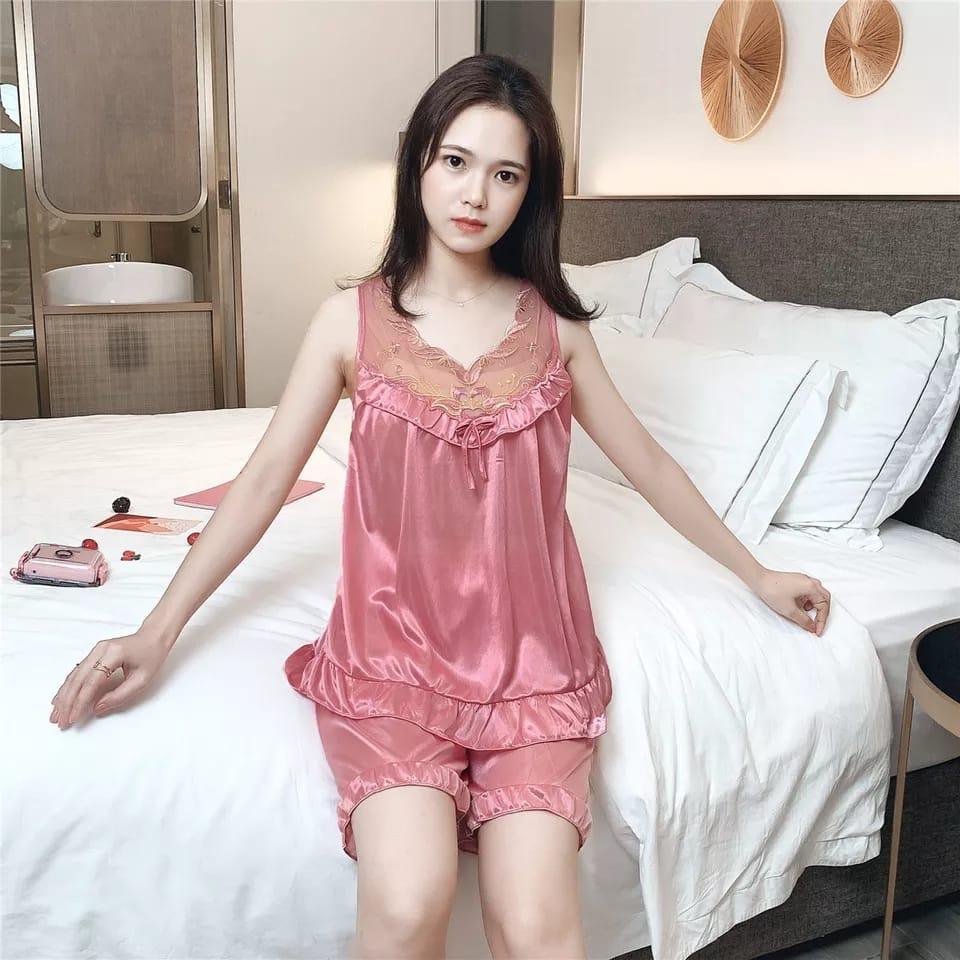 Buy Satin Night Suit Set (Tops and Shorts) - TU-553 at best price in Bangladesh