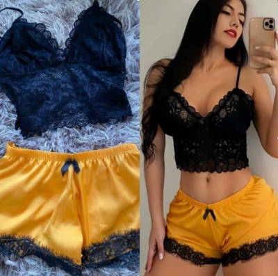 Buy Gorgeous Lace Design Ladies Two Piece Nighty - TU-351  at best price in Bangladesh