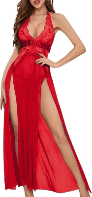 Buy Women's Nightgown Sexy Chemise Lingerie V Neck Nightdress - 4233 at best price in Bangladesh