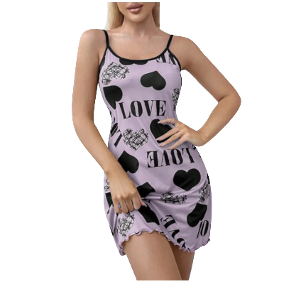 Buy Lingerie Love Letter Printed Temptation Babydoll Underwear Sleepwear Camisole Nightdress - NP-4420 at best price in Bangladesh
