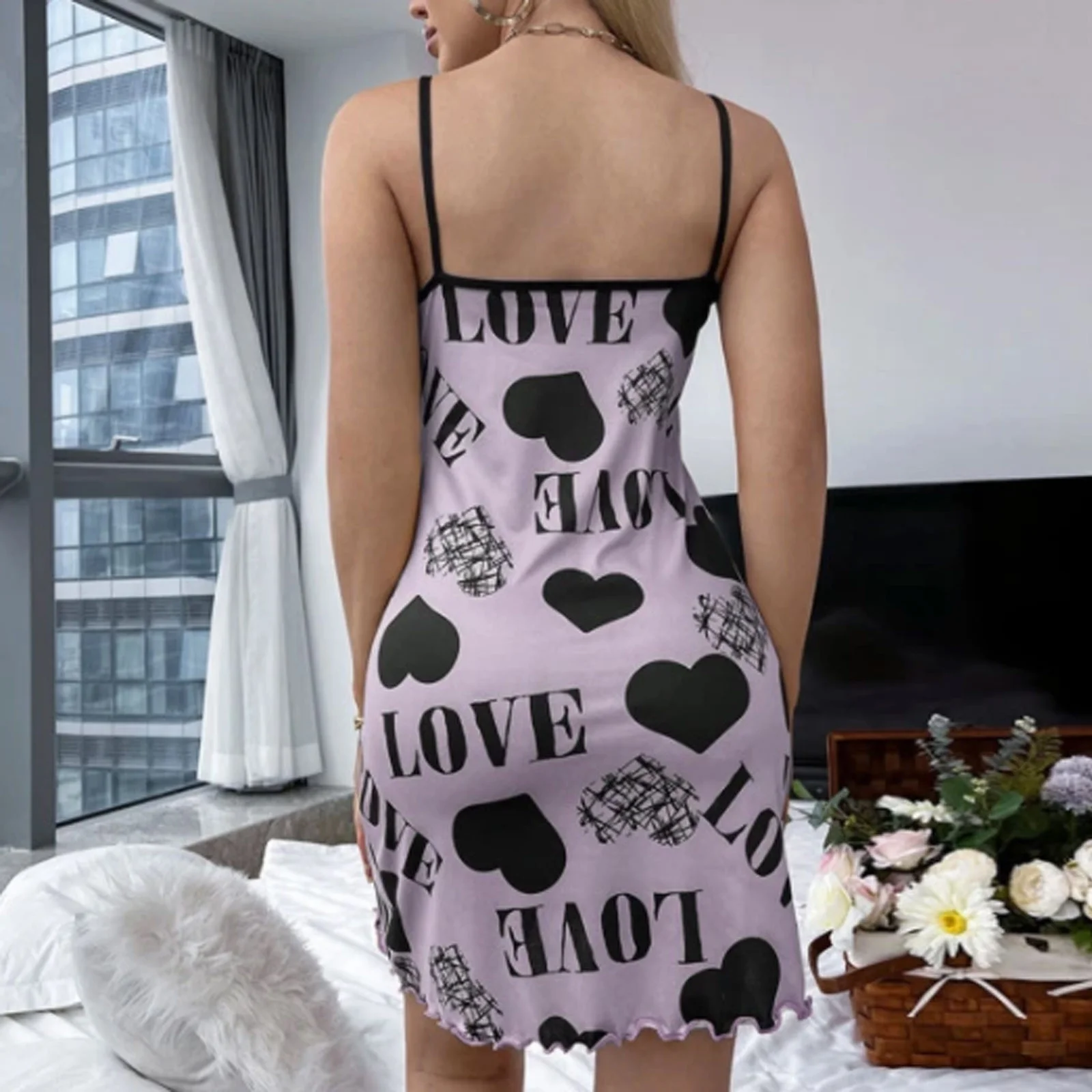 Buy Lingerie Love Letter Printed Temptation Babydoll Underwear Sleepwear Camisole Nightdress - NP-4420 at best price in Bangladesh