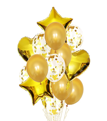 14 PCS Balloon Combo Pack for Anniversaries, Birthdays, and Special Occasions - Perfect for Home, Restaurants, and Showroom Decorations-(Pack of 14 Pcs)