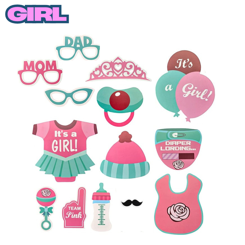 Baby Shower Photoshoot Props– Fun & Stylish Props for Mom-to-Be & Maternity Shoot- (Pack of 14 Pcs)