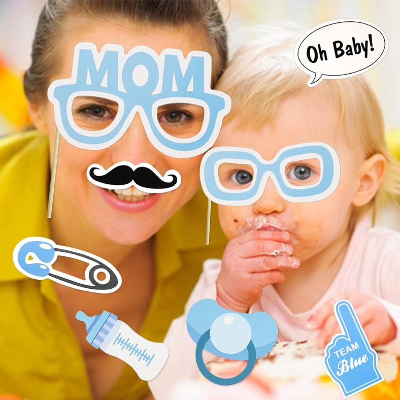 Baby Shower Photoshoot Props– Fun & Stylish Props for Mom-to-Be & Maternity Shoot- (Pack of 14 Pcs)