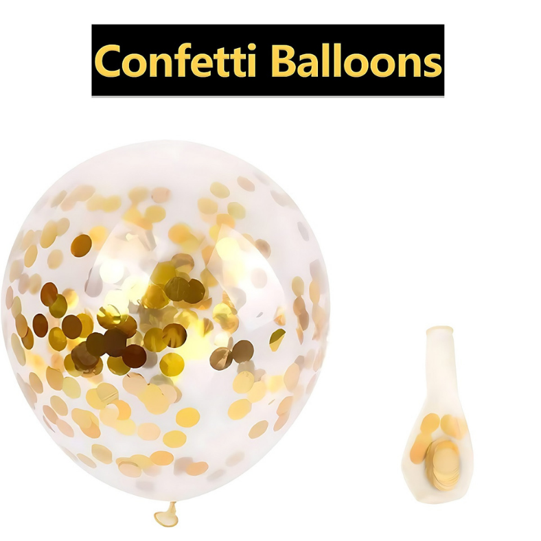 Baby Shower Party Decorations: Card Banner, Metallic Balloons, Confetti & Arch With Both Side Tape - Complete Set for Celebration (68 Pcs)