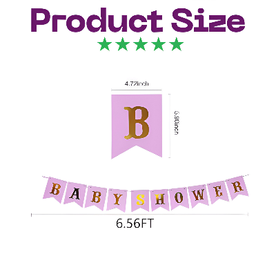 Celebrate Baby Shower Arrival: Pink Card Banner, Pastel Balloons & Both Site Tape - Full Decoration Set (52 Pcs)