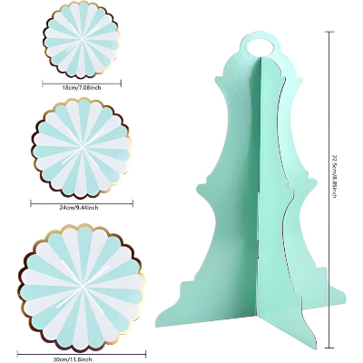 3-Layer Cupcake Stand – Disposable Cupcake Display for Birthdays & Special Occasions- (Pack of 1 Set)