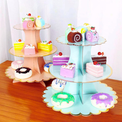 3-Layer Cupcake Stand – Disposable Cupcake Display for Birthdays & Special Occasions- (Pack of 1 Set)