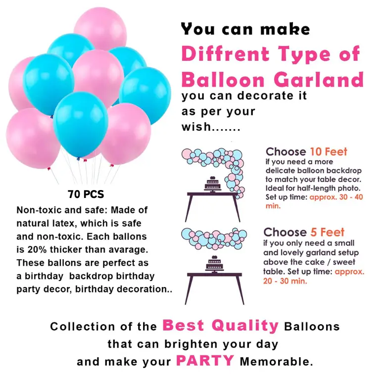 Baby Shower Combo- Banner, Balloons, Foil Curtain, Moon Foil, Tape, Pumper & Arch for Maternity, Pregnancy Photoshoot Decor- (Pack of 80 Pcs)