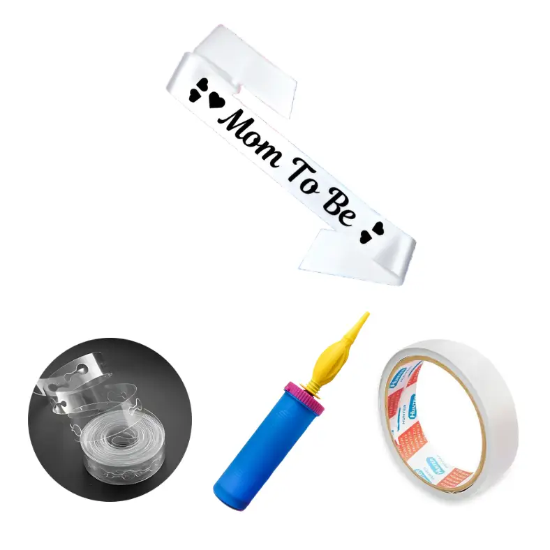 Baby Shower Combo- Banner, Balloons, Foil Curtain, Moon Foil, Tape, Pumper & Arch for Maternity, Pregnancy Photoshoot Decor- (Pack of 80 Pcs)