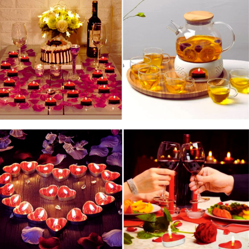 Heart Shaped Love Candles, Ideal for Wedding, Birthday, Party, and Festival Decoration- (Pack of 50 Pcs)
