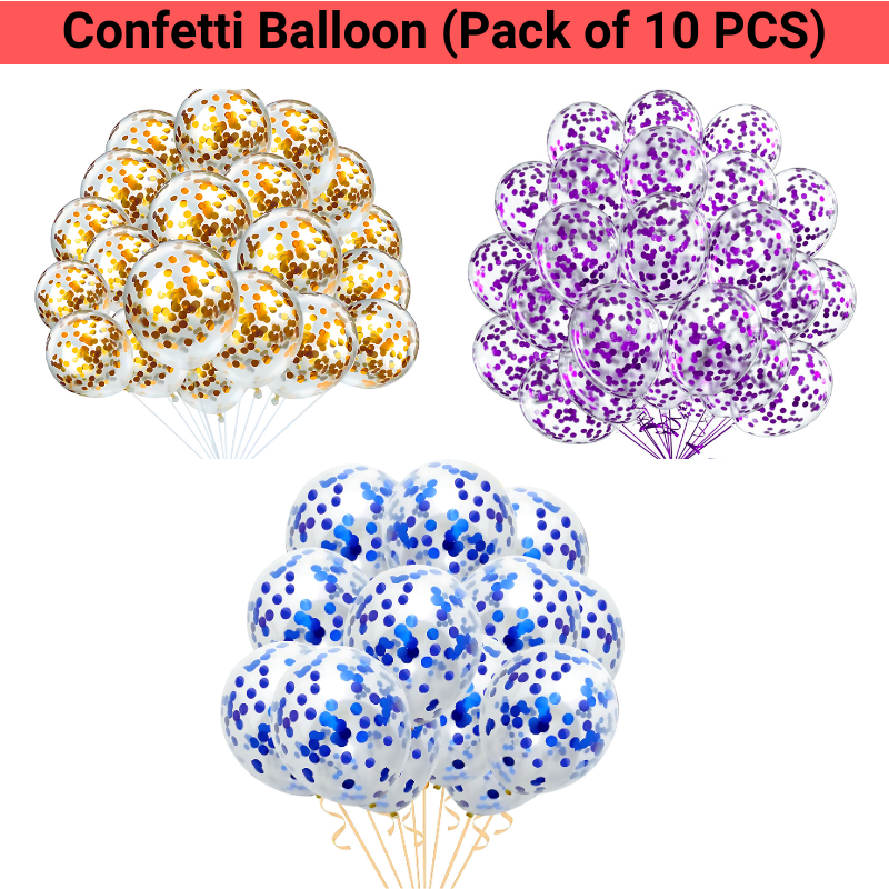 Confetti Jori Balloons, Perfect for Anniversary, Birthday, Baby Shower, Valentine's Day Parties, Home, Restaurants, and Showroom Decor– (Pack of 10 Pcs)
